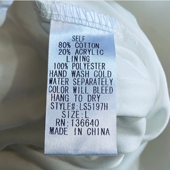 L’ATISTE White Eyelet Front Pleat Lined A-Line Skirt Side Pockets Size L - Picture 4 of 12